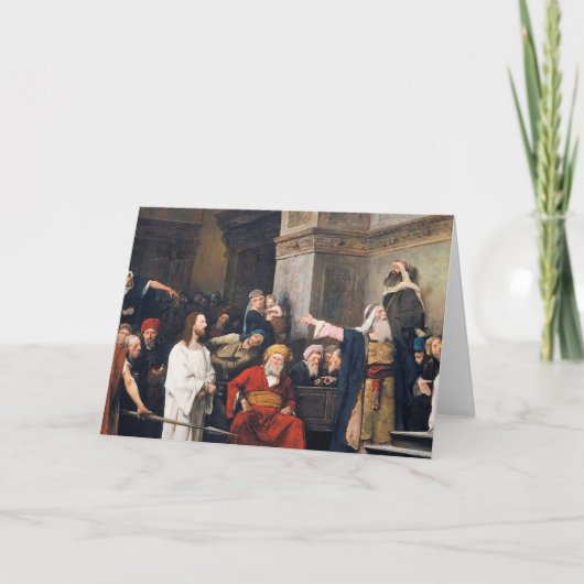 ピラトの前のキリスト1880バイミハリー・ムンカッシー カード (正面)