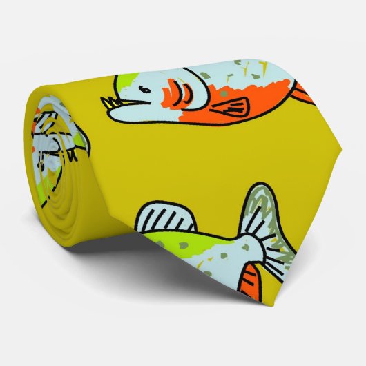 ピラニアの壁紙 ネクタイ (ロール)