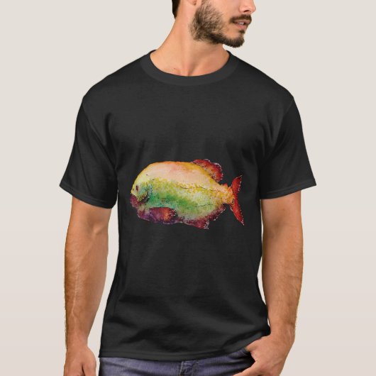 ピラニアの魚のイラスト Tシャツ (正面)