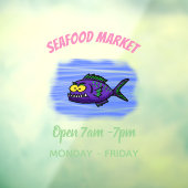 ピラニアの魚の漫画 ウィンドウサイン (シート3)