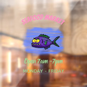 ピラニアの魚の漫画 ウィンドウサイン (シート2)