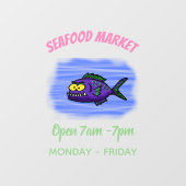 ピラニアの魚の漫画 ウィンドウサイン (シート)