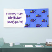 ピラニアの魚の漫画 横断幕 (トレードショー)