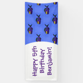 ピラニアの魚の漫画 横断幕 (縦)