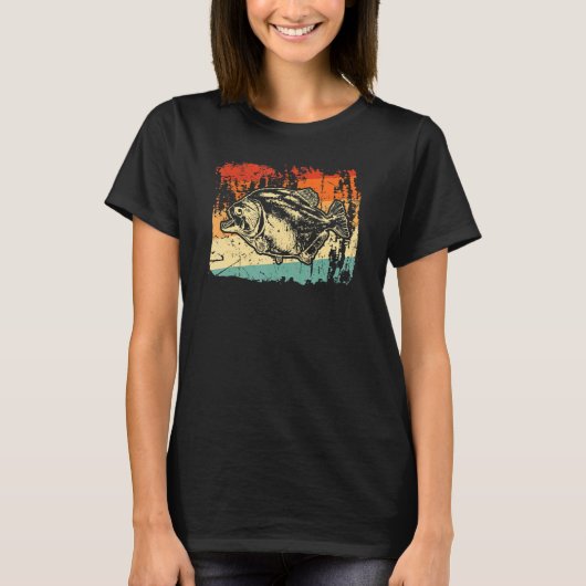 ピラニアの魚 Tシャツ (正面)