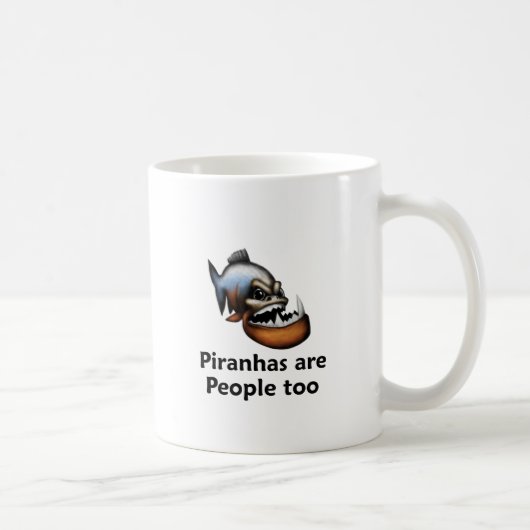 ピラニアは人々ですも コーヒーマグカップ (右)