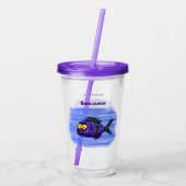 ピラニア魚の漫画 アクリルタンブラー (裏面)