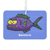 ピラニア魚の漫画 カーエアーフレッシュナー (裏面)