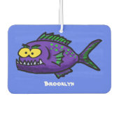 ピラニア魚の漫画 カーエアーフレッシュナー (正面)