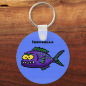 ピラニア魚の漫画 キーホルダー (正面)