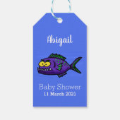 ピラニア魚の漫画 ギフトタグ (裏面)