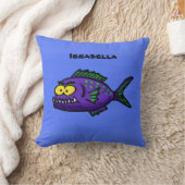 ピラニア魚の漫画 クッション (ブランケット)