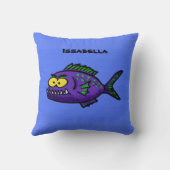 ピラニア魚の漫画 クッション (裏面)