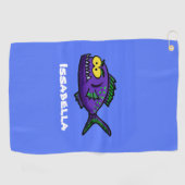 ピラニア魚の漫画 ゴルフタオル (横)