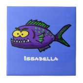 ピラニア魚の漫画 タイル (正面)