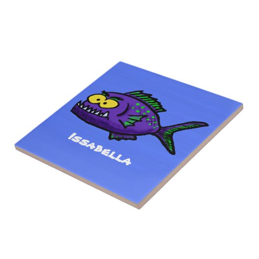 ピラニア魚の漫画 タイル (側面)