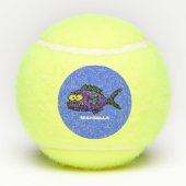 ピラニア魚の漫画 テニスボール (裏面)