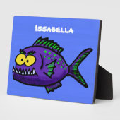 ピラニア魚の漫画 フォトプラーク (側面)