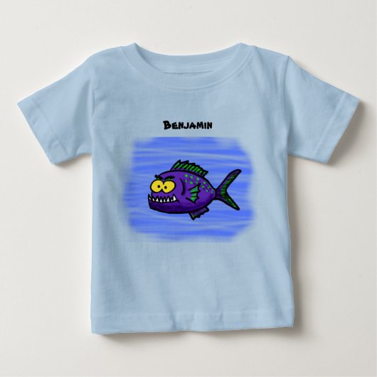 ピラニア魚の漫画 ベビーTシャツ (正面)