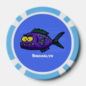 ピラニア魚の漫画 ポーカーチップ (裏面)