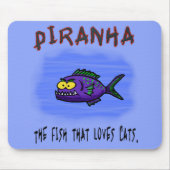 ピラニア魚の漫画 マウスパッド (正面)