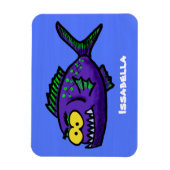 ピラニア魚の漫画 マグネット (縦)