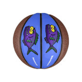 ピラニア魚の漫画 ミニバスケットボール (縦)