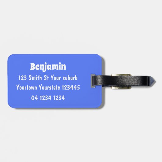 ピラニア魚の漫画 ラゲッジタグ (裏面横)