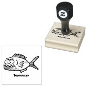 ピラニア魚の漫画 ラバースタンプ (押印)