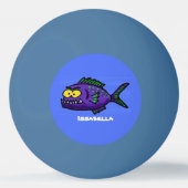 ピラニア魚の漫画 卓球ボール (裏面)