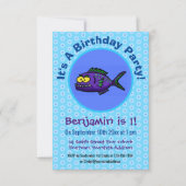 ピラニア魚の漫画 招待状 (正面)