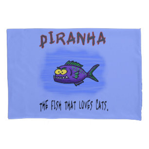 ピラニア魚の漫画 枕カバー