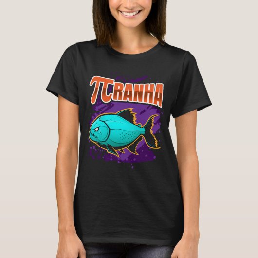 ピラニア 魚 肉食 数学 数学者 Tシャツ (正面)