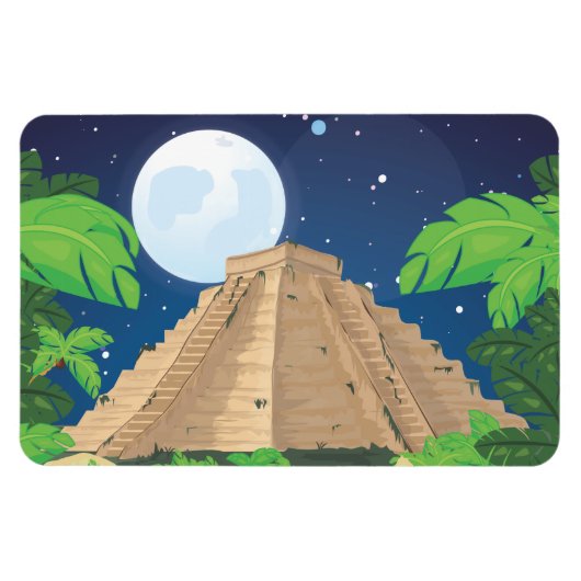 ピラミッアステカド風景画 マグネット (横)