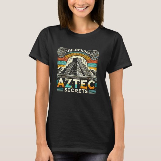 ピラミッアステカド・マヤ先住民メキシアステカコ・ジャグア Tシャツ (正面)