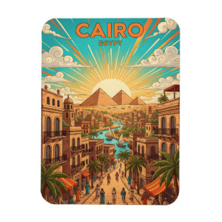 ピラミッドが描かれたエジプト・カイロのヴィンテージ旅行ポストカード マグネット