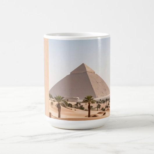 ピラミッドとヤシの木 コーヒーマグカップ (中央)