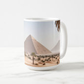 ピラミッドとヤシの木 コーヒーマグカップ (正面右)