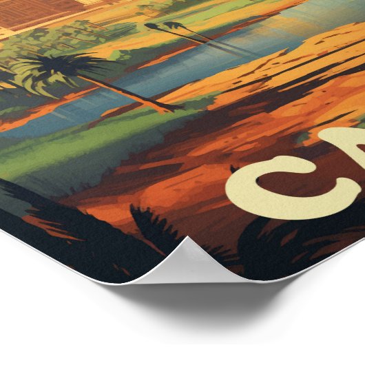 ピラミッドのエジプト有名な旅行の場所 ポスター (角)