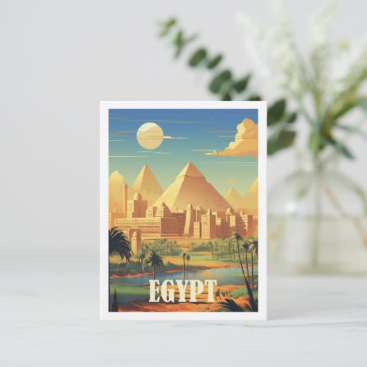 ピラミッドのエジプト有名な旅行の場所 ポストカード (スタンド正面)