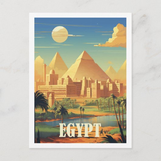 ピラミッドのエジプト有名な旅行の場所 ポストカード (正面)
