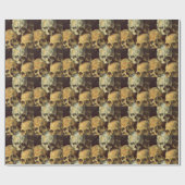 ピラミッドのスカルヴィンテージハロウィーン ラッピングペーパー (フラット)