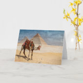 ピラミッドのラクダ カード (黄色い花)