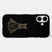 ピラミッドの前のエジプトの猫の女神バステット Case-Mate iPhoneケース (裏面 (横))