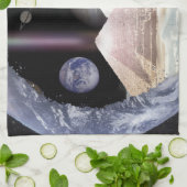 ピラミッドの惑星の宇宙 キッチンタオル (折り畳み)