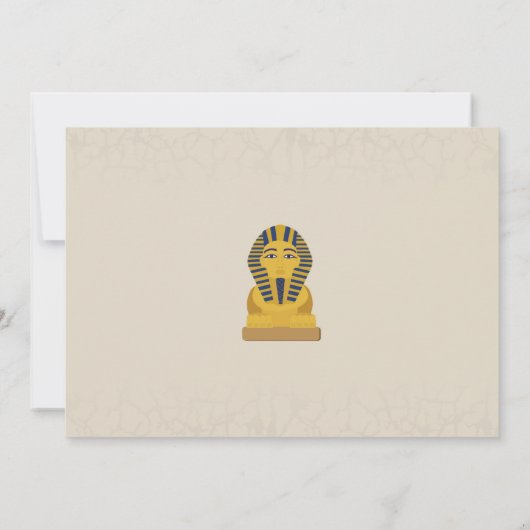 ピラミッドの誕生会の写真のエジプトのエジプトの金ゴールド 招待状 (裏面)