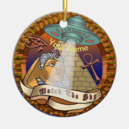 ピラミッドエイリアン宇宙船 セラミックオーナメント