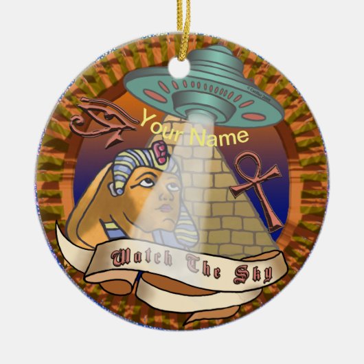 ピラミッドエイリアン宇宙船 セラミックオーナメント (正面)