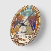 ピラミッドエイリアン宇宙船 ラウンド壁時計 (傾斜)