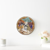 ピラミッドエイリアン宇宙船 ラウンド壁時計 (ホーム)